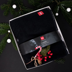 Handtuch HARVIA #healingwithheat in einer Geschenkbox, 90 x 170 cm, schwarz 
