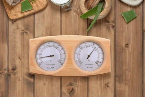 Hygrometer-Thermometer, ein wesentliches Element der Sauna