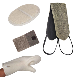 Saunahandschuhe, Schwämme