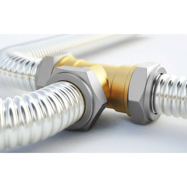 Sauflex-Rohr aus verzinktem Edelstahl für Dampf, 2,0 m