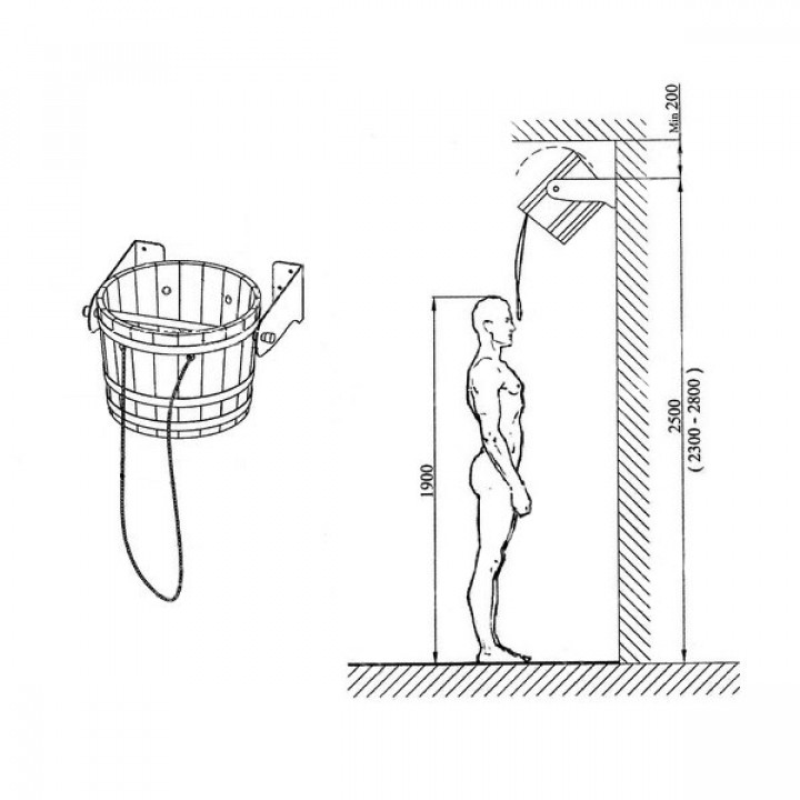 Sawo eimer-schwalldusche, Kiefer, 18 L