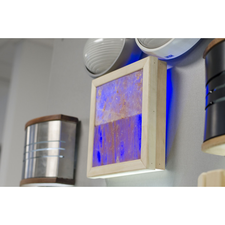Himalaya-Salz-LED-RGB-Leuchte, Abachi-Holz