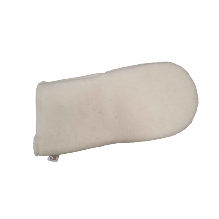 Wollweißer Saunahandschuh