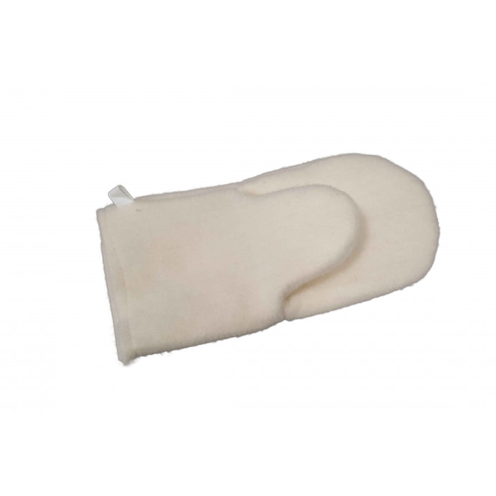 Wollweißer Saunahandschuh