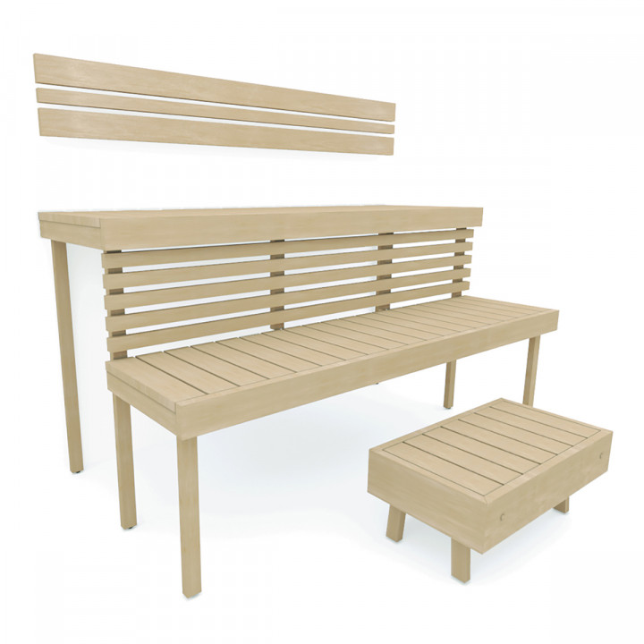 Modulare Saunabank STANDART, Aspen