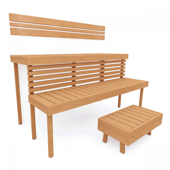 Modulare Saunabank STANDART, Erle