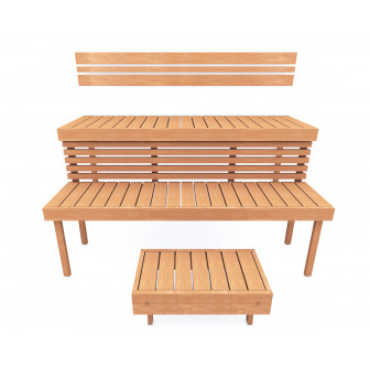 Modulare Saunabank STANDART, Erle