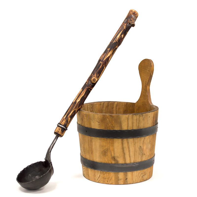 Eimer und Schöpfkelle Legend geschmiedet Set 7,0 L