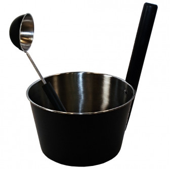 SAUNIA Edelstahl-Set, schwarz 4 l