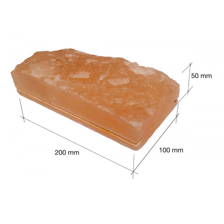 Zerkleinerte Himalaya-Salzziegel mit Kerbe, 200 x 100 x 50 mm