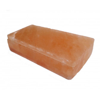 Polierte Himalaya-Salzziegel mit Kerbe, 200 x 100 x 50 mm