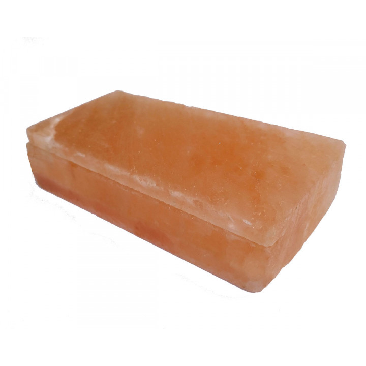 Polierte Himalaya-Salzziegel mit Kerbe, 200 x 100 x 50 mm