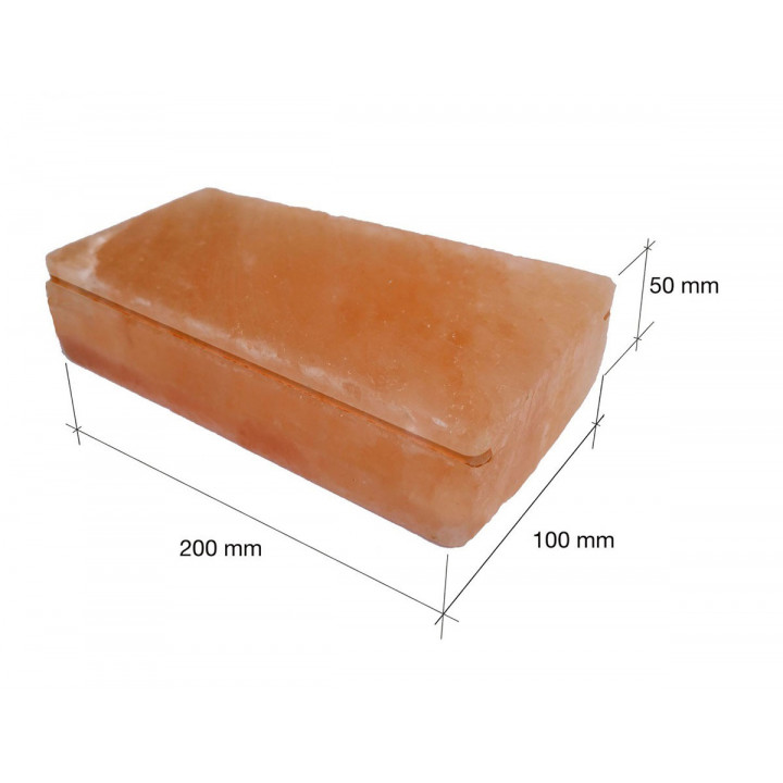 Polierte Himalaya-Salzziegel mit Kerbe, 200 x 100 x 50 mm