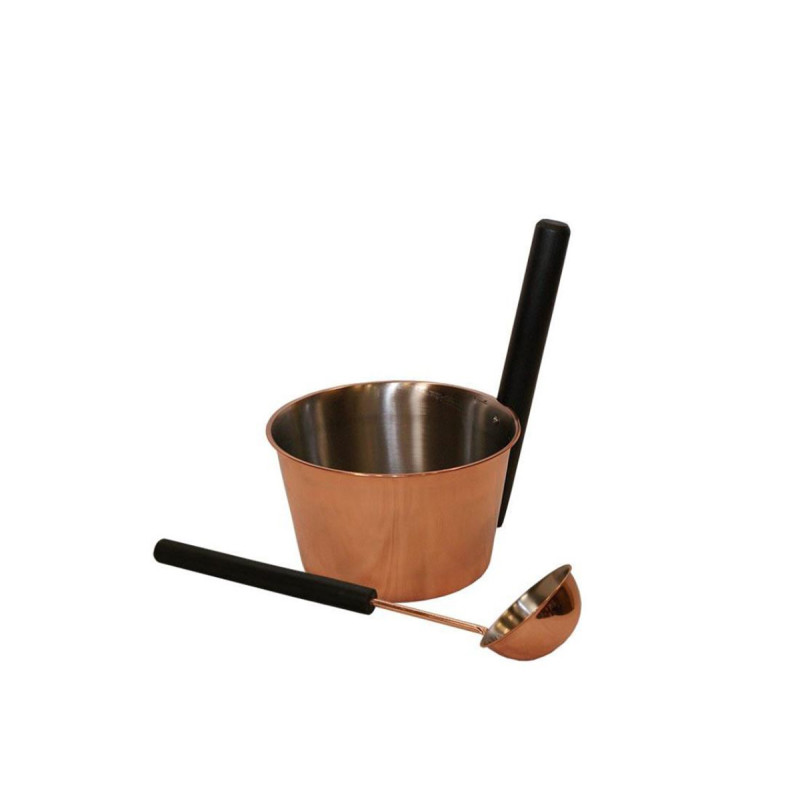 SAUNIA Edelstahl-Set 4 l, schwarzer Griff