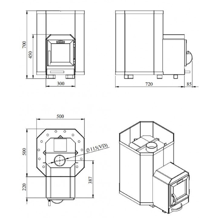 Holzbeheizter Saunaofen - STOVEMAN 16-LS HEAVY