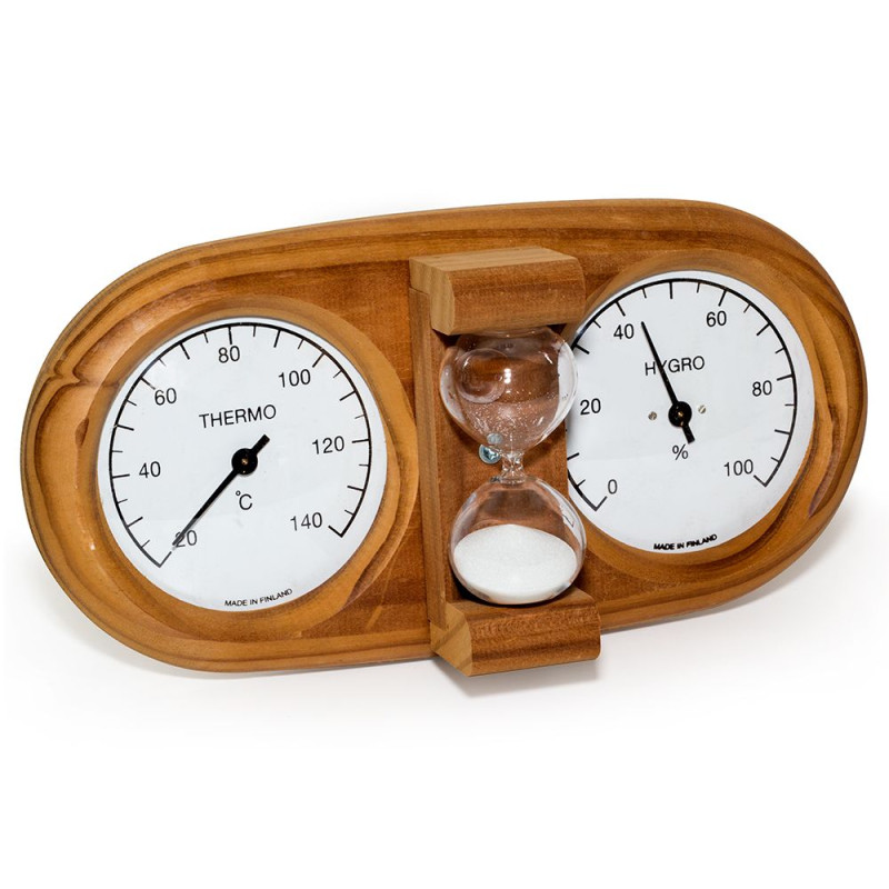 SAUNIA 3-in-1 Thermo-Hygrometer mit Sanduhr 591L