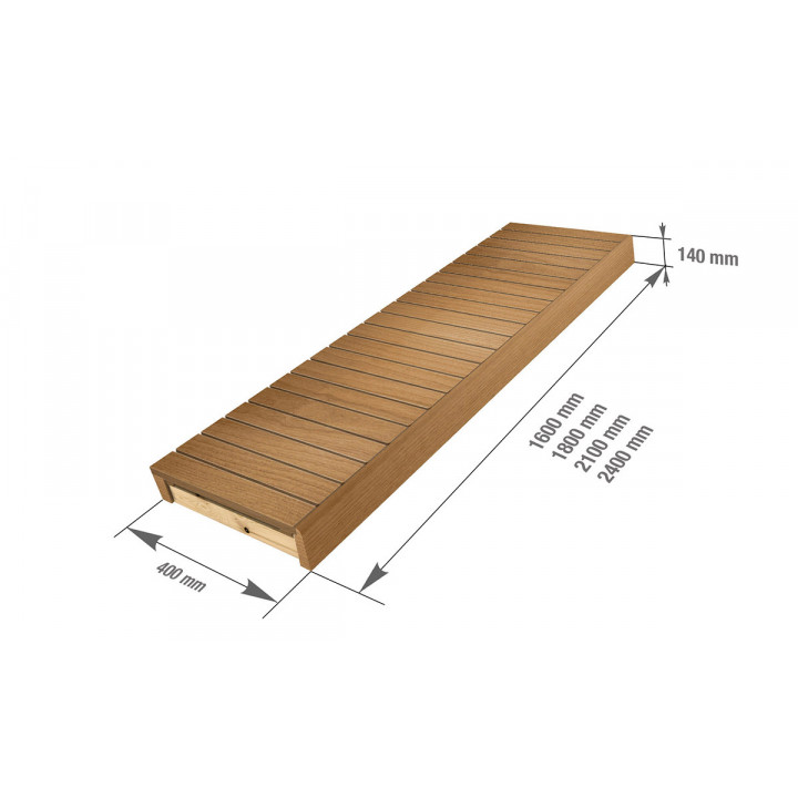 Saunaliege, Thermo-Espe, 400x1600-2400 mm