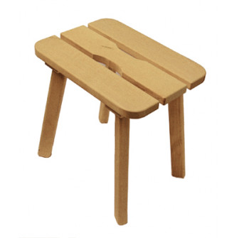 Hocker aus Erle, M 400 x 300 x 410 mm