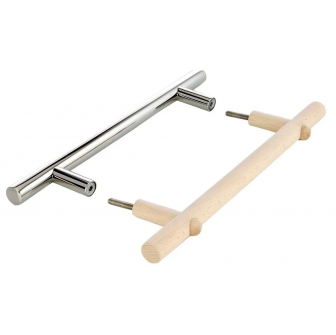 Türdrückergarnitur aus Edelstahl und Holz