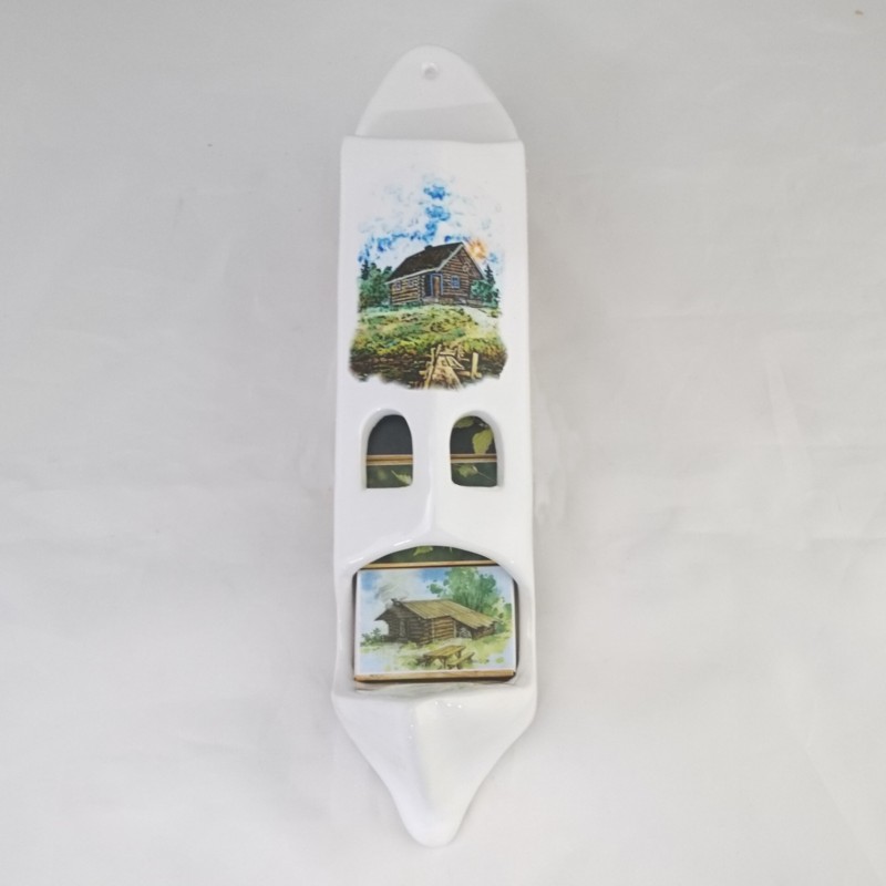 Streichholzschachtelhalter aus Keramik mit 5 Streichholzschachteln