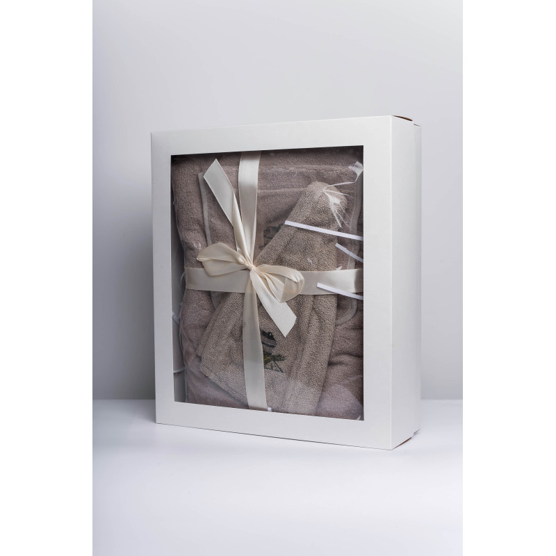 Geschenkset für Sie - LEINEN, 80x160 cm, in einer Geschenkbox. Schürze und Mütze für die Sauna Geschenkset für Sie - LEINEN, 80x160 cm, in einer Geschenkbox. Schürze und Mütze für die Sauna