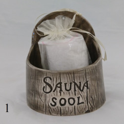 Keramiksalzbehälter für Sauna - dunkel 250 ml  Keramiksalzbehälter für Sauna - dunkel 250 ml