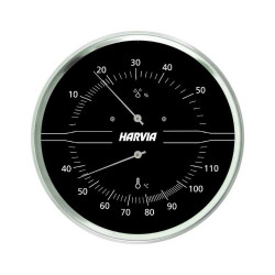 HARVIA Thermo-Hygrometer rund, schwarz  HARVIA Thermo-Hygrometer rund, schwarz