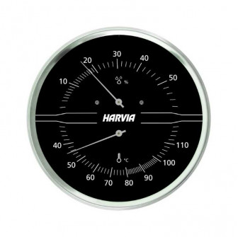 HARVIA Thermo-Hygrometer rund, schwarz