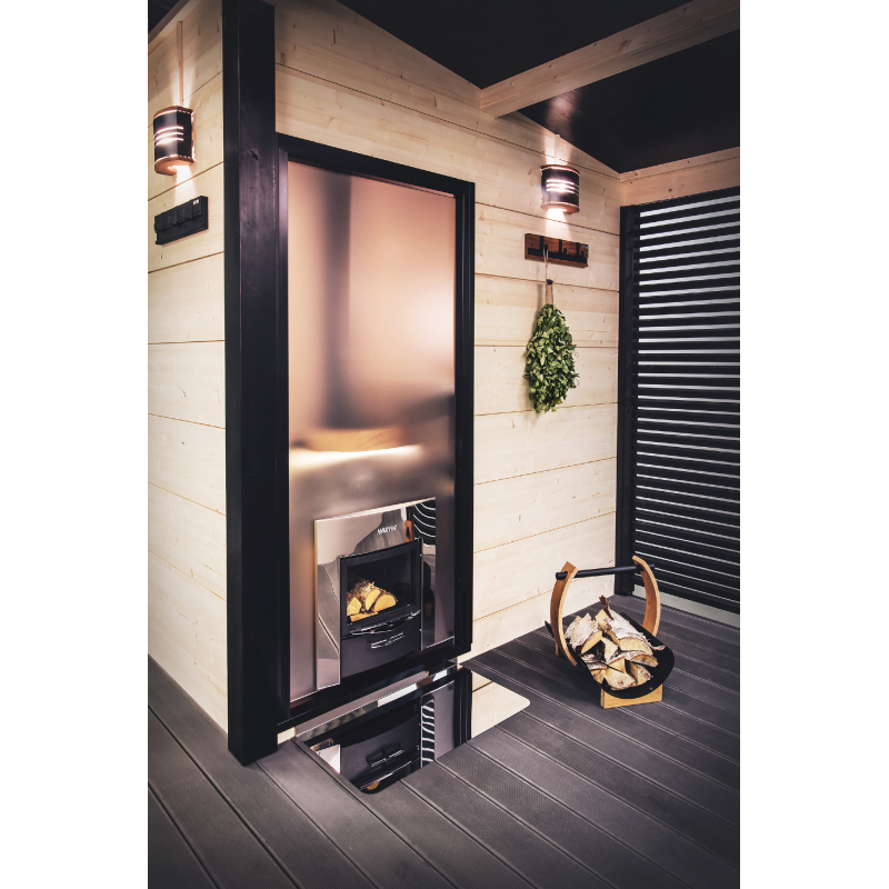 HARVIA Duo Glaswand 9 x 21, inkl. Rahmen, Aluminium schwarz HARVIA Duo Glaswand 9 x 21, inkl. Rahmen, Aluminium schwarz