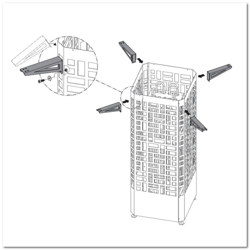 Montagehalterungen für das EOS Edge Ofengehäuse