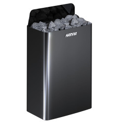 Elektrischer Saunaofen - HARVIA The Wall Black Steel SW90E 9 kW 