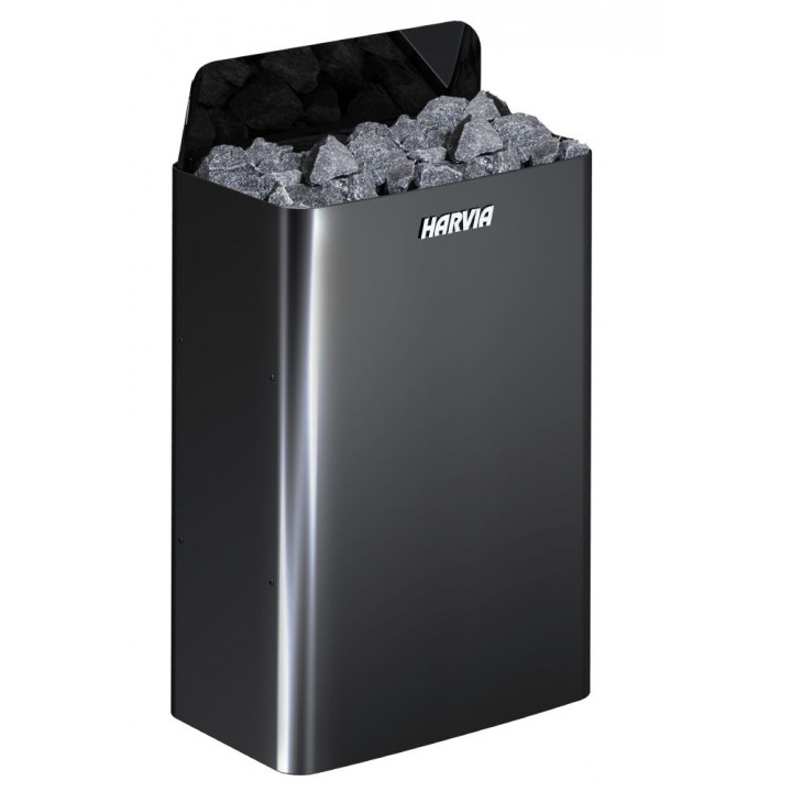 Elektrischer Saunaofen - HARVIA The Wall Black Steel SW90E 9 kW