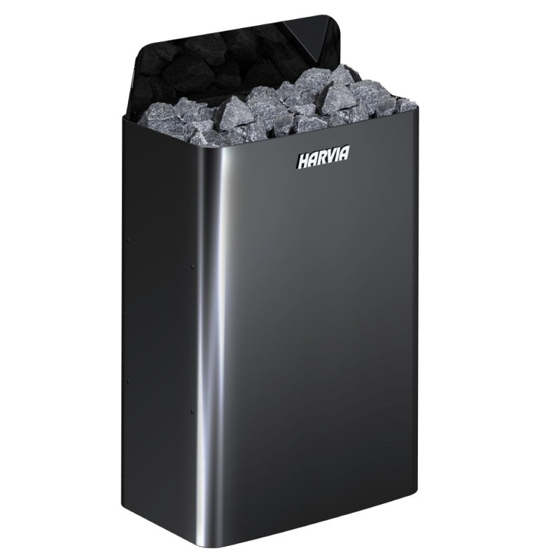 Elektrischer Saunaofen - HARVIA The Wall Black Steel SW90E 9 kW