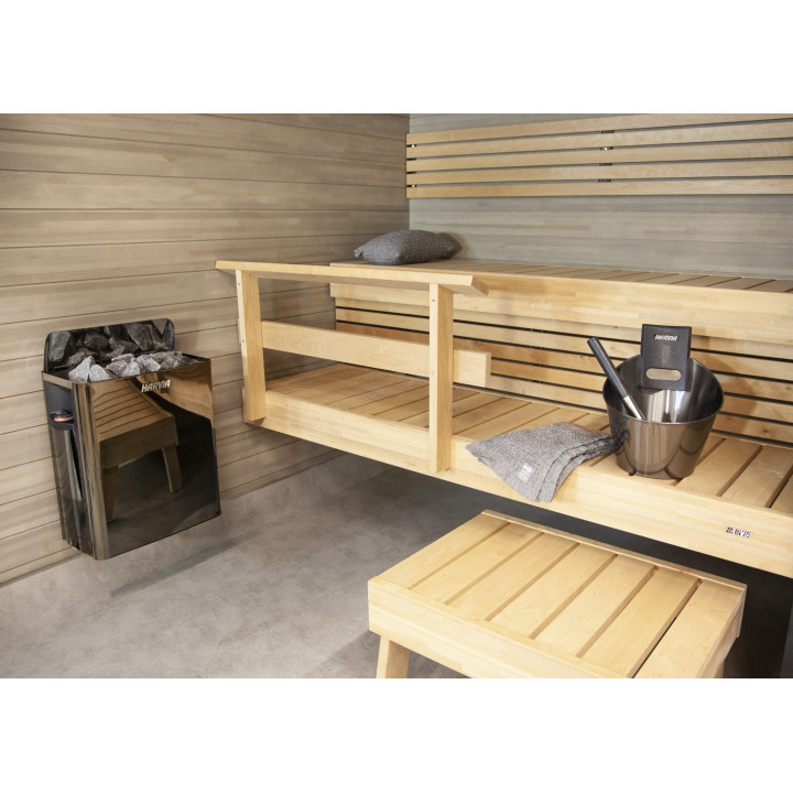 Elektrischer Saunaofen - HARVIA The Wall Black Steel SW90 9 kW