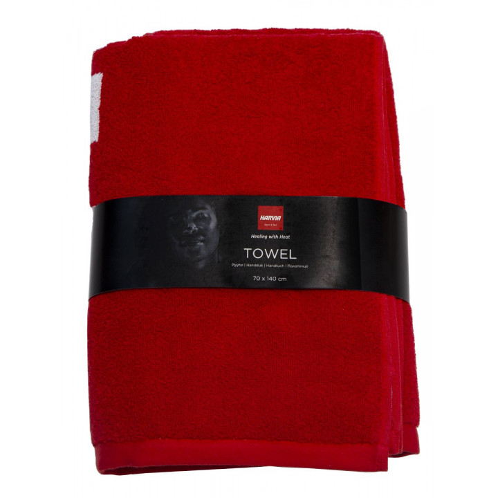 Handtuch in Geschenkbox, HARVIA, 70 x 140 cm, rot