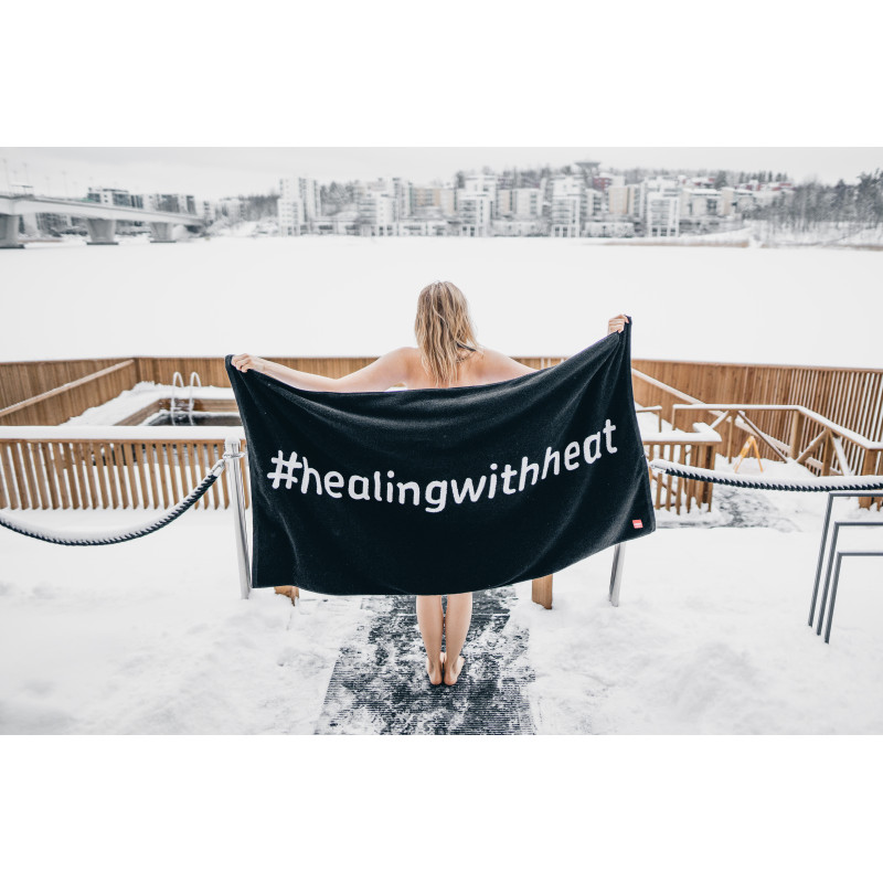 Saunatuch HARVIA, 90 x 170 cm, schwarz