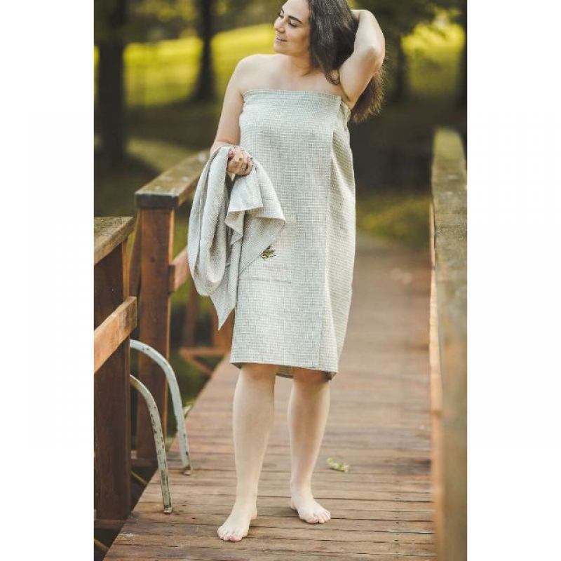 Saunaschürze für Damen, Leinen
