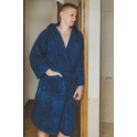 Blauer Bademantel aus Baumwolle mit Kapuze - 0