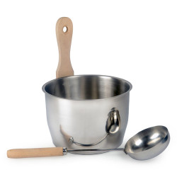 Saunakübel- und Schöpfkelle-Set, MEHR DAMPF, OPTIMAL 4 L  Saunakübel- und Schöpfkelle-Set, MEHR DAMPF, OPTIMAL 4 L