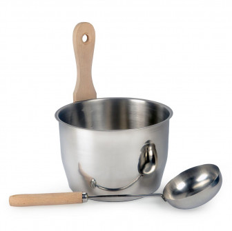 Saunakübel- und Schöpfkelle-Set, MEHR DAMPF, OPTIMAL 4 L