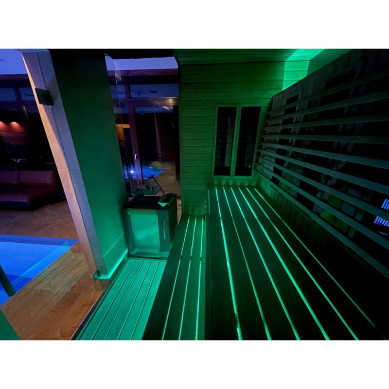 SAUFLEX RGB LED FLUTLICHT, MIT STEUERGERÄT