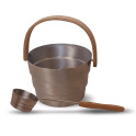SAUNIA PYORRE Eimer- und Schöpfkelle-Set 6 l, Aluminium - 0