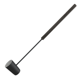 Schwarze Saunakelle, langer Griff 