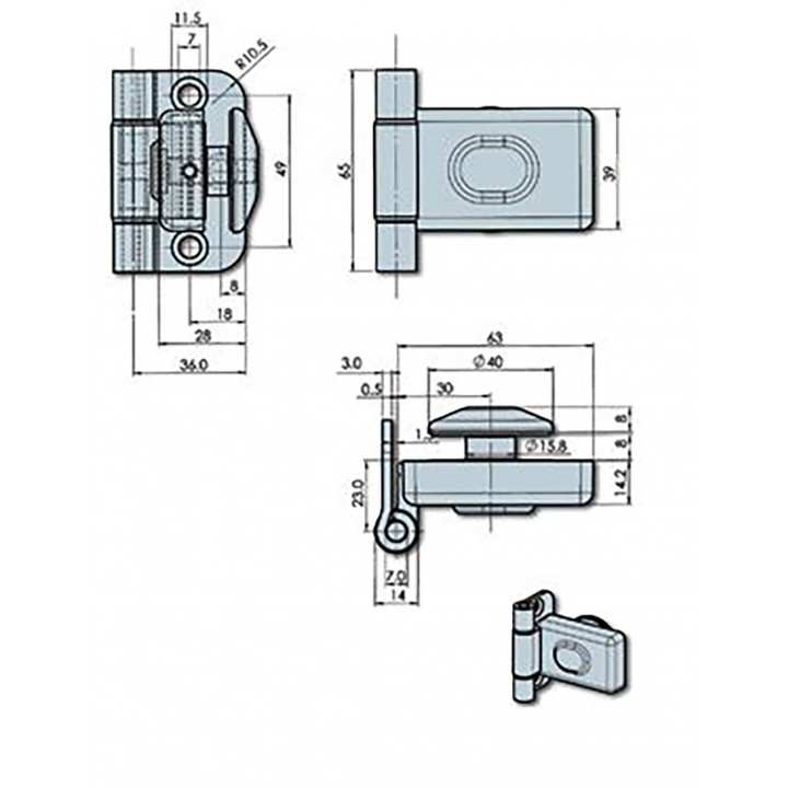 Türscharniere ABLOY für Dampfsaunatüren, Bronze ABLFL65