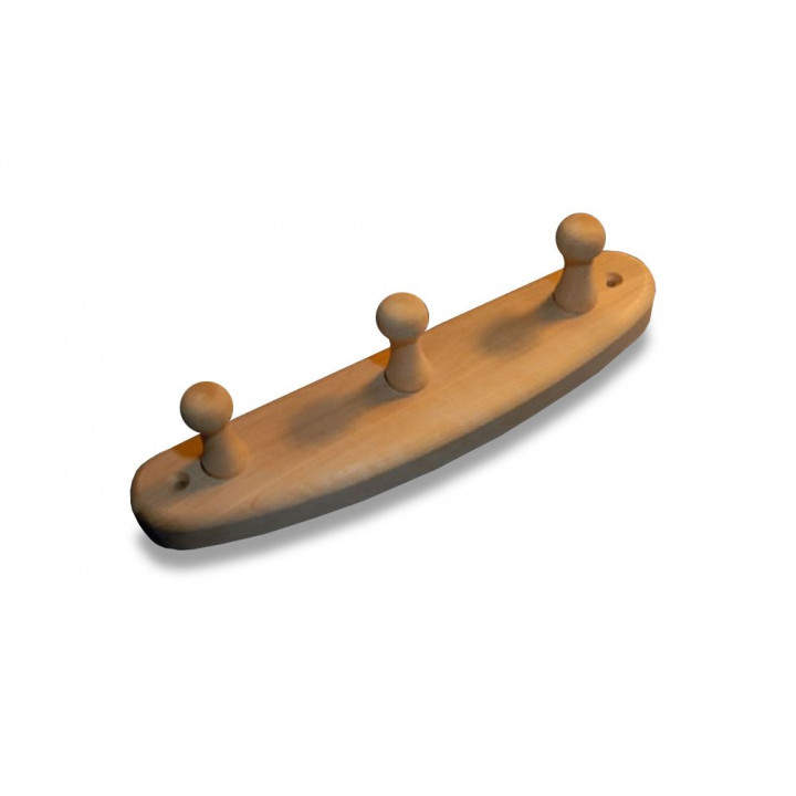Kleiderbügel aus Erlenholz mit 3 Haken