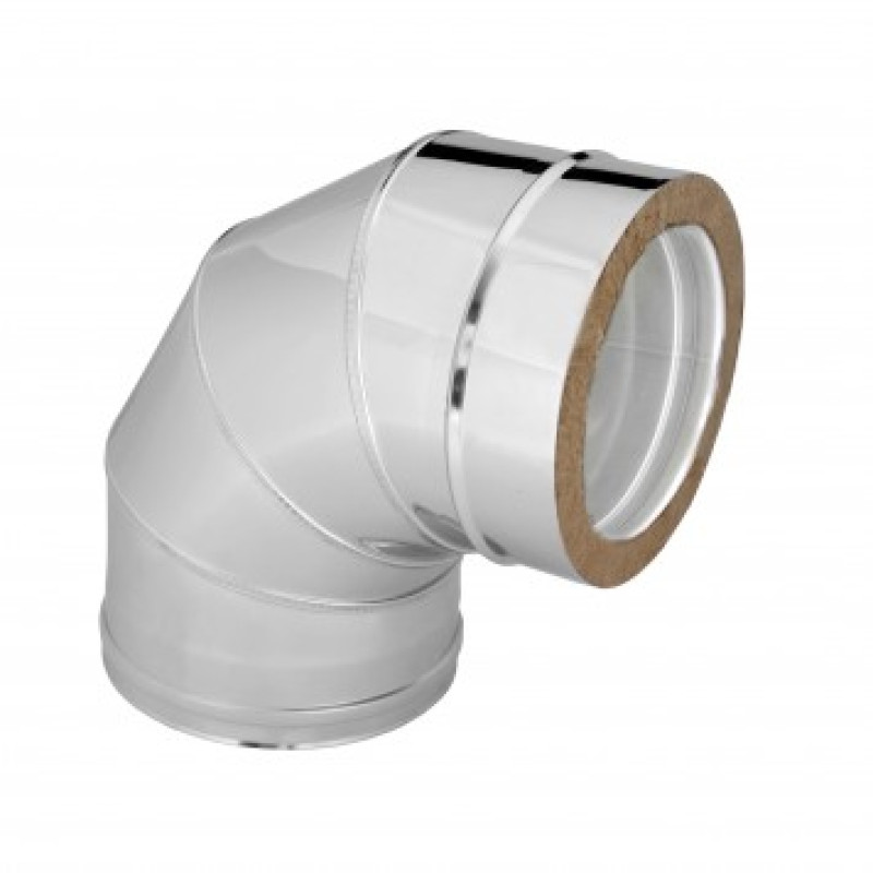 Insulated double wall elbow 90°
