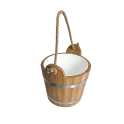 Saunaeimer aus Eichenholz mit Seilgriff, 12 l - 2