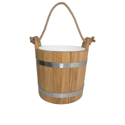 Saunaeimer aus Eichenholz mit Seilgriff, 12 l 