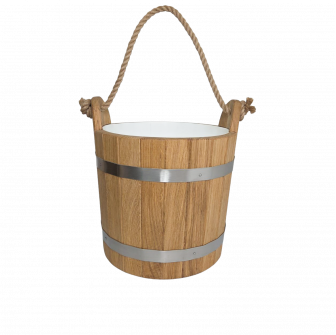 Saunaeimer aus Eichenholz mit Seilgriff, 12 l