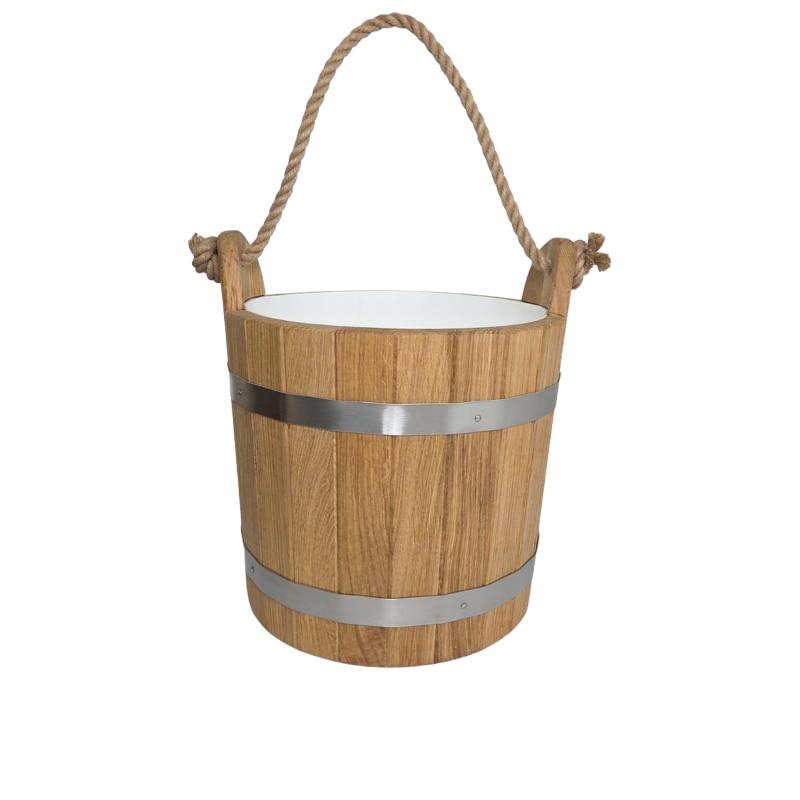 Saunaeimer aus Eichenholz mit Seilgriff, 12 l